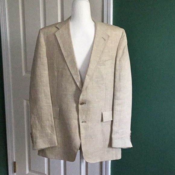David Hunter Beige Linen Sportcoat - Picture 1 of 8